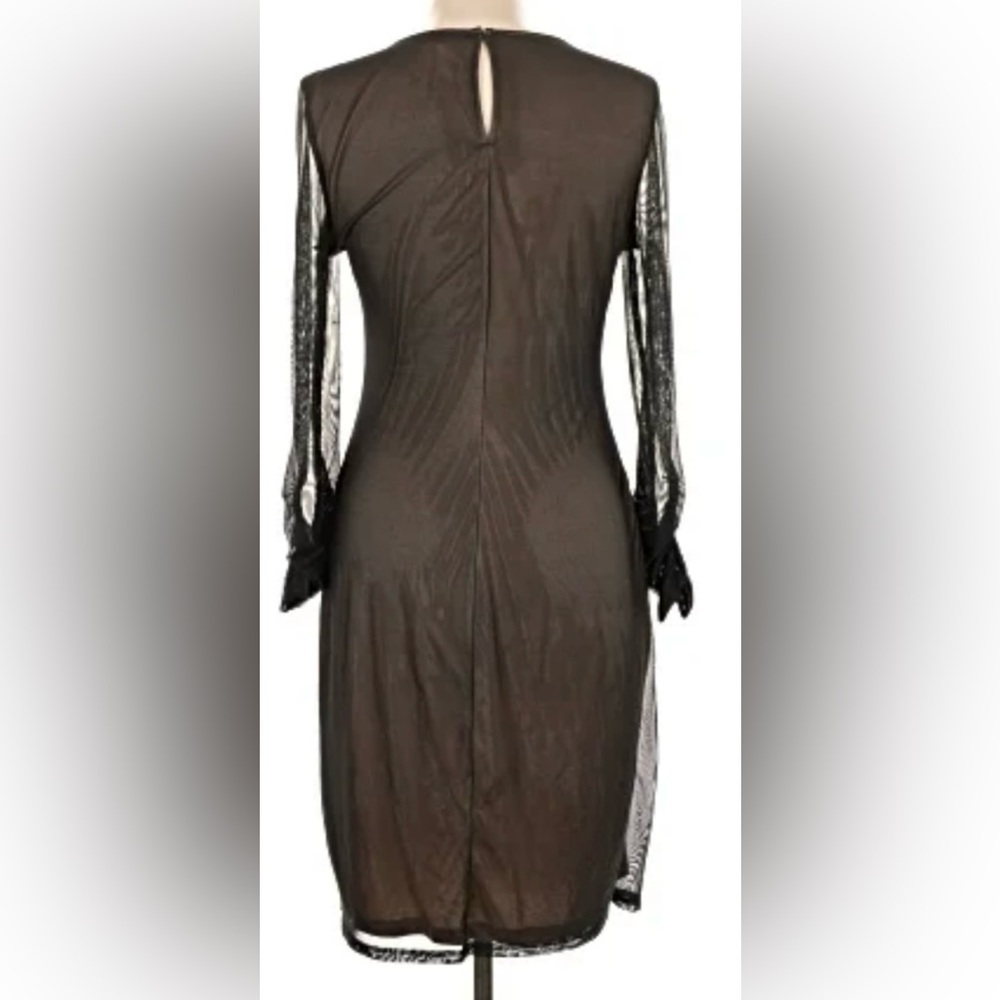 DKNY - Black Long Sleeve Mesh Dress NWT - Picture 3 of 4